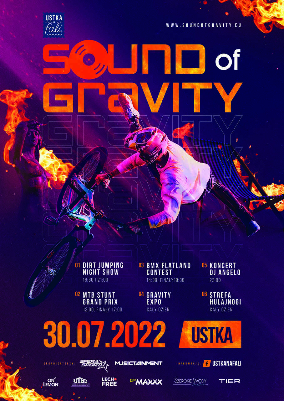 Ustka czyli ekstremalna plaża. Sound of Gravity 30.07.2022. Program imprezy.