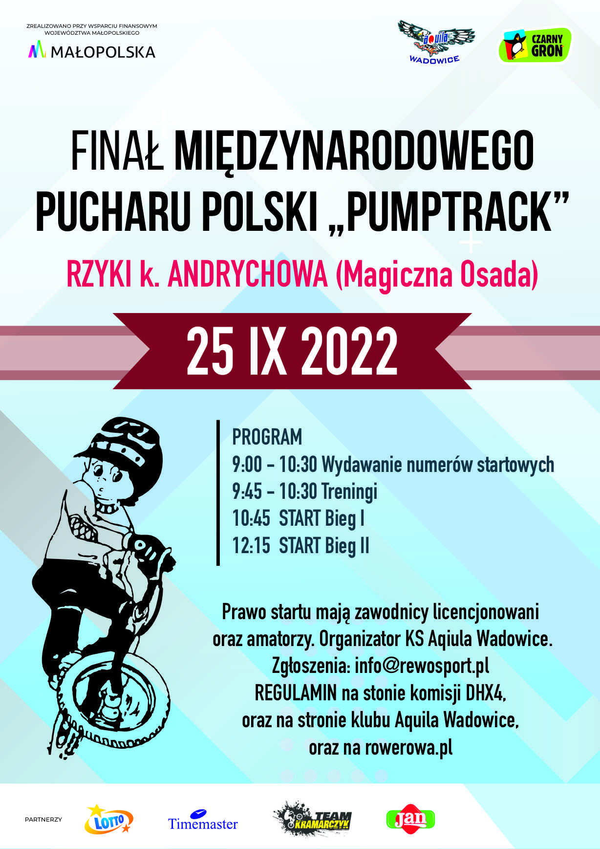 Puchar Polski Pump Track- 25 września 2022. Regulamin